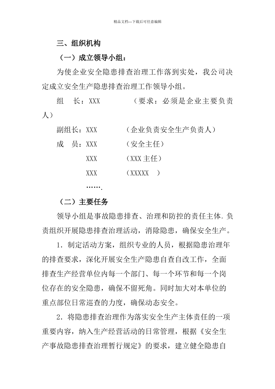 公司安全隐患排查治理工作实施方案_第2页