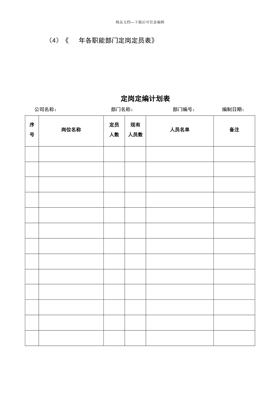 公司定岗定员制度管理办法_第3页