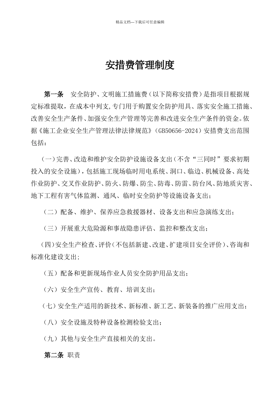 公司安措费管理办法_第1页