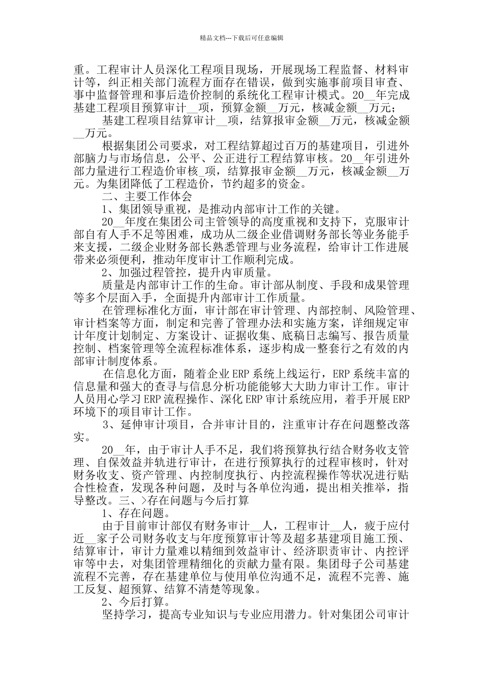 公司审计2024年度工作总结_第2页