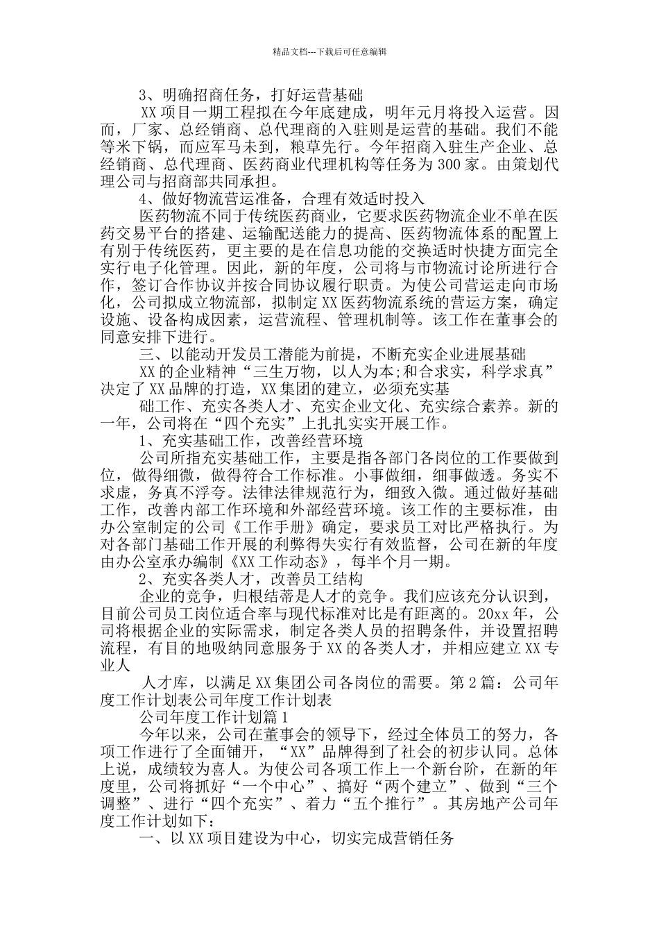 公司工作计划表_第2页