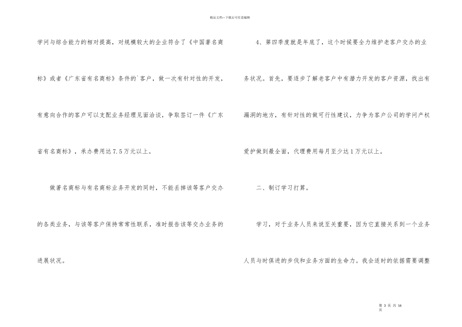 公司市场部个人工作计划_第3页