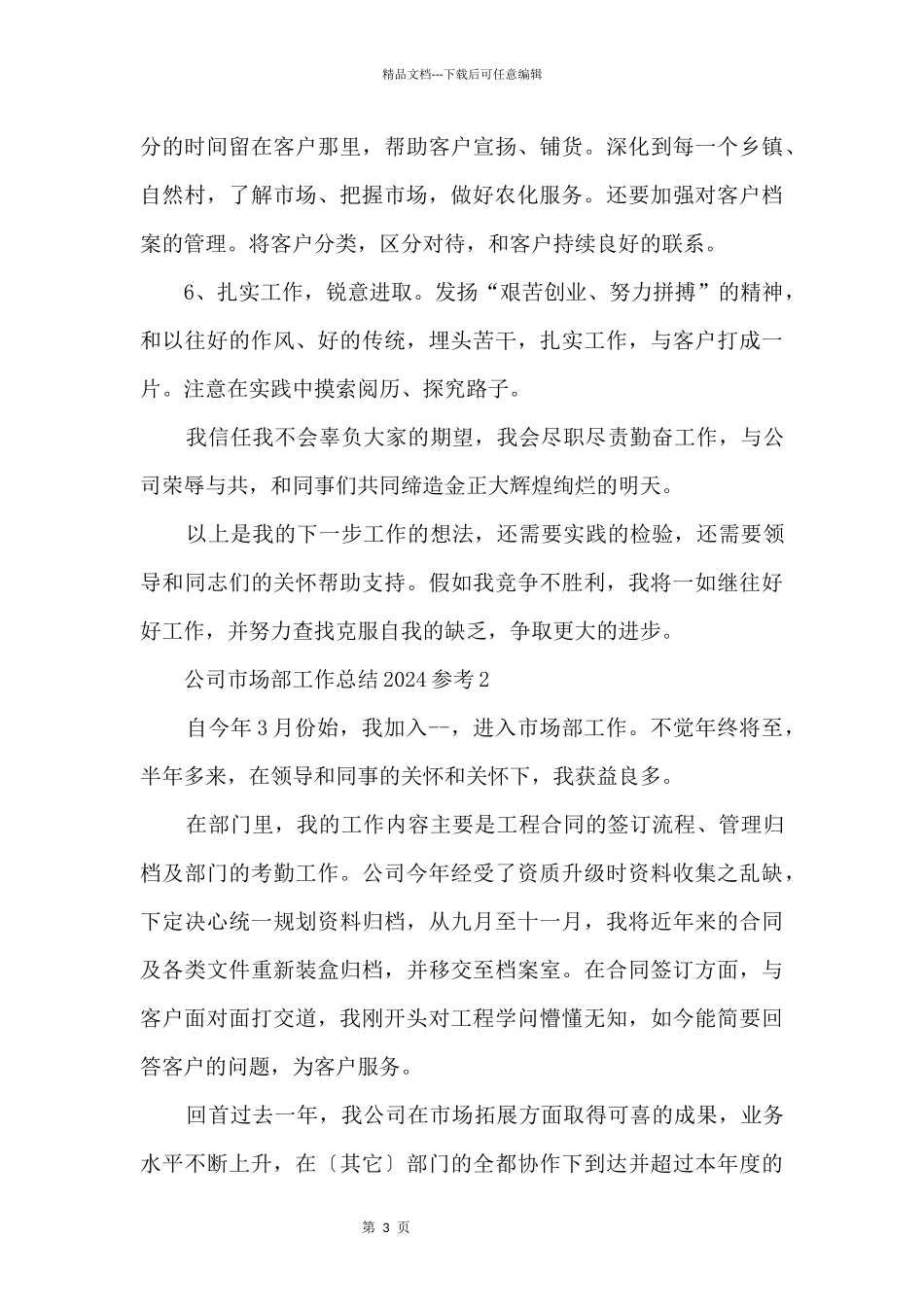公司市场部工作总结2024参考_第3页