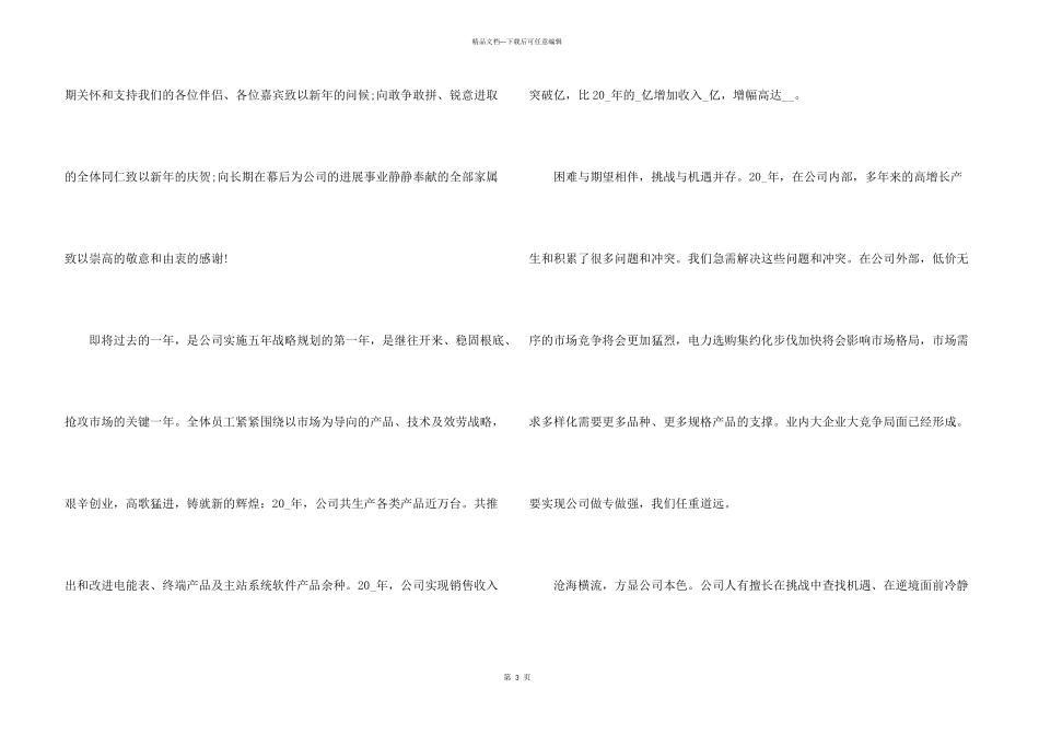 公司年会发言稿5篇_第3页