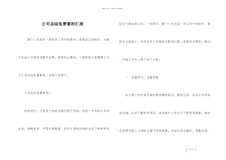 公司总结免费素材汇报