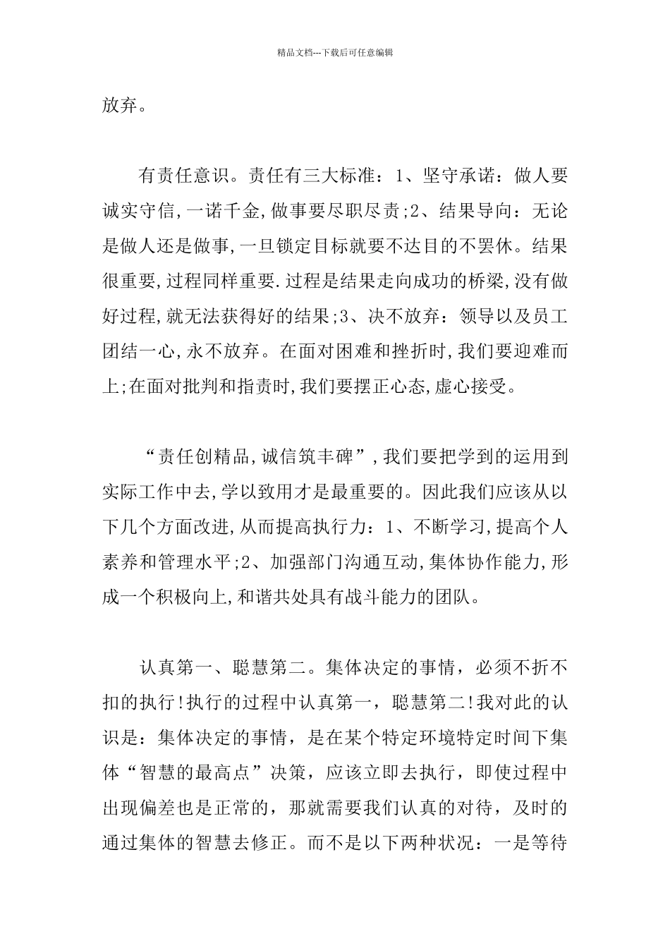 公司执行力培训心得体会三篇_第2页