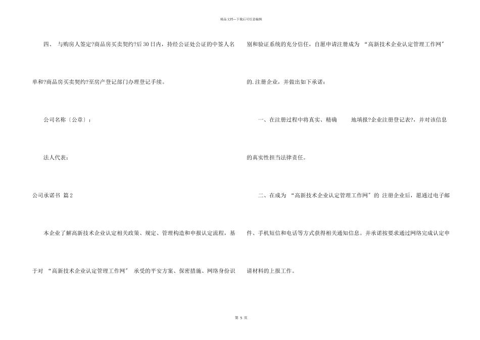 公司承诺书三篇_第2页