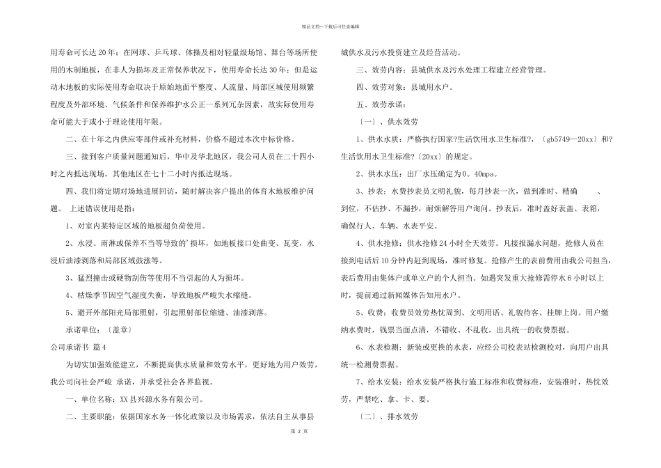 公司承诺书7篇_第2页