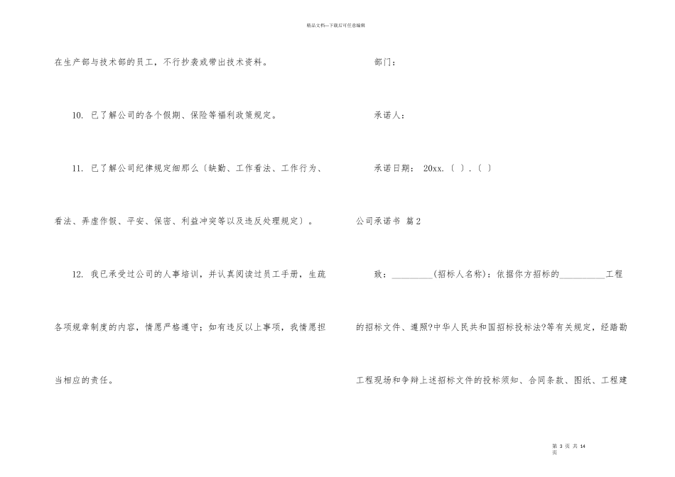 公司承诺书汇编八篇_第3页