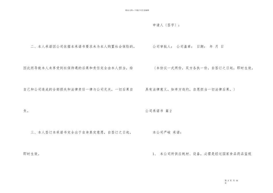 公司承诺书汇编六篇_第2页