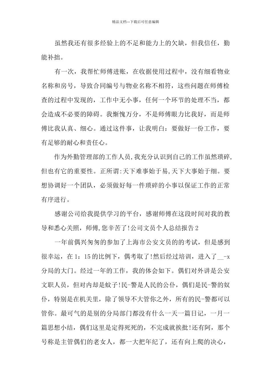 公司文员个人总结报告_第2页