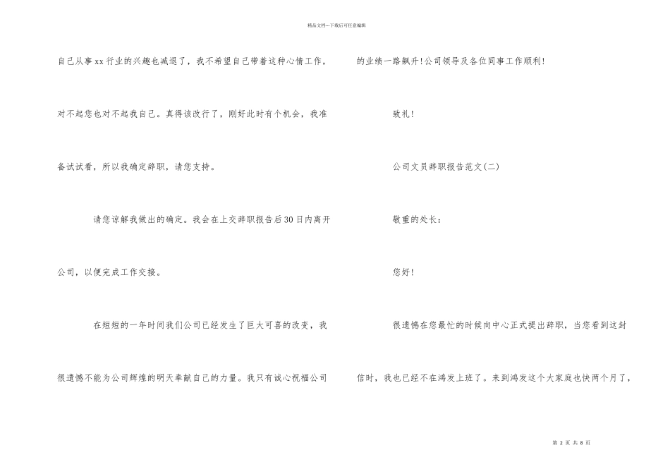 公司文员辞职报告_第2页