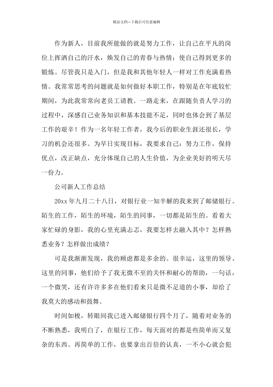 公司新人工作总结_第2页