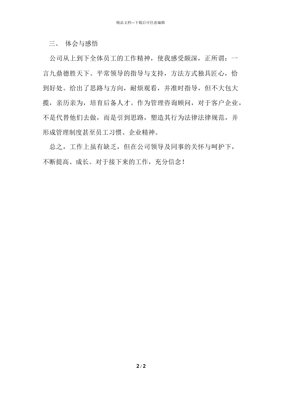 公司新员工个人试用期的工作总结_第2页