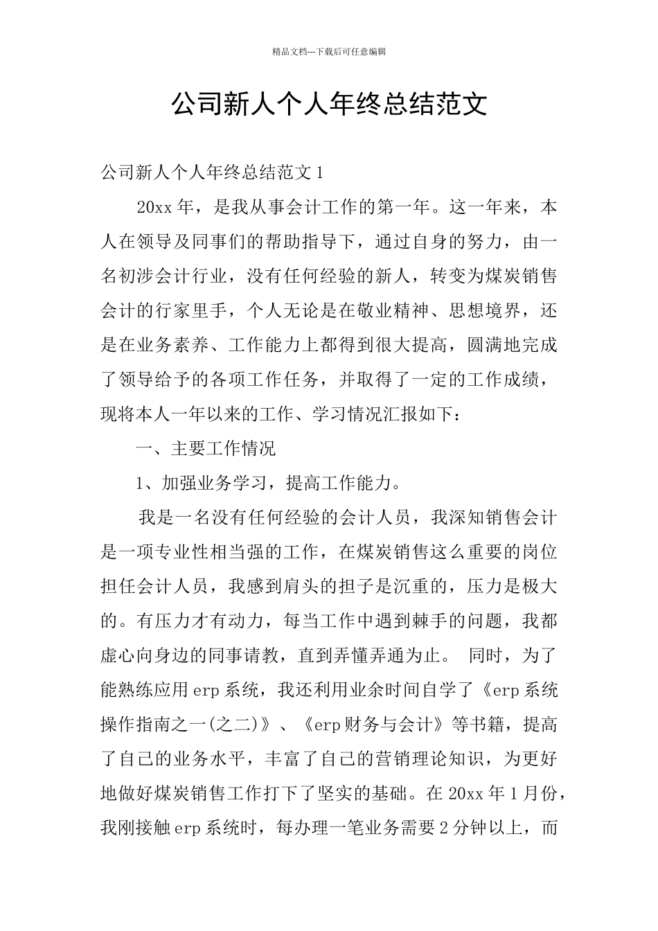 公司新人个人年终总结范文_第1页