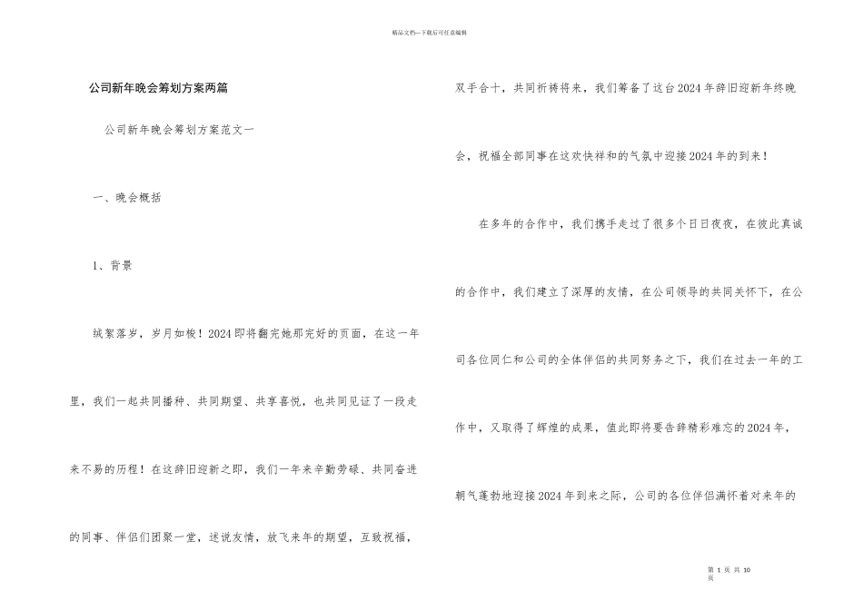 公司新年晚会策划方案两篇_第1页