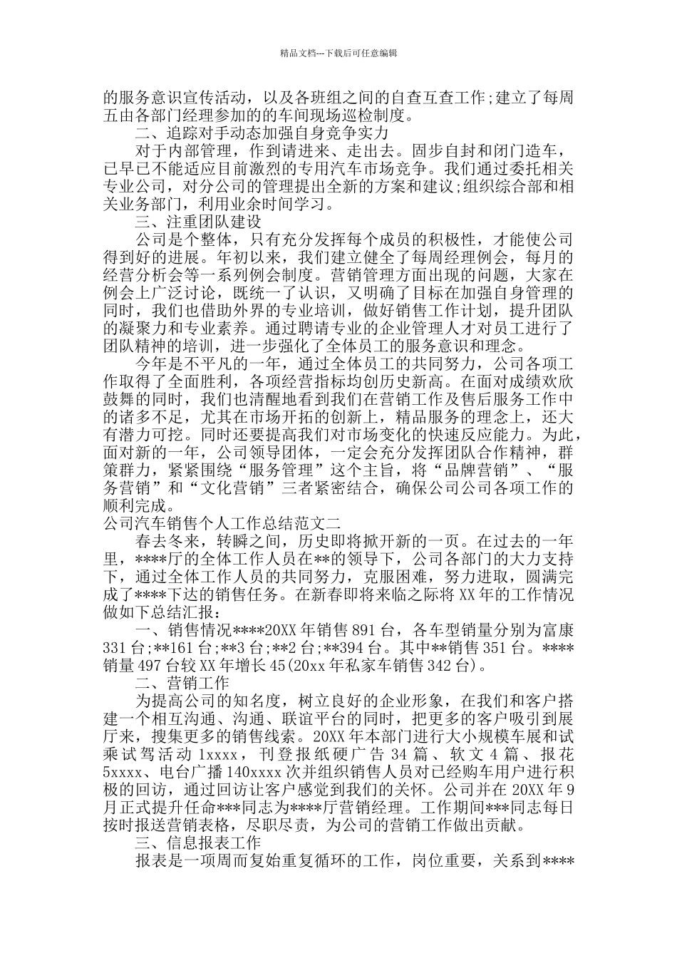 公司汽车销售个人工作总结_第2页