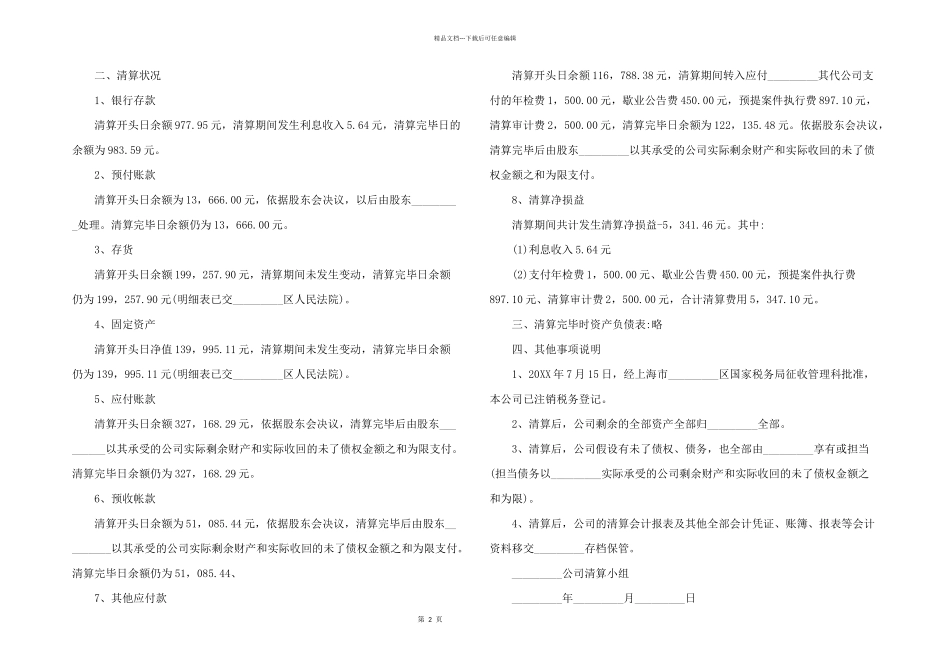 公司清算报告_第2页