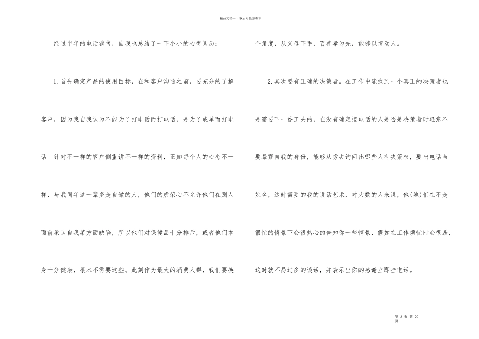 公司电话销售员工个人工作总结_第2页