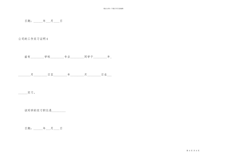 公司的工作实习证明_第3页