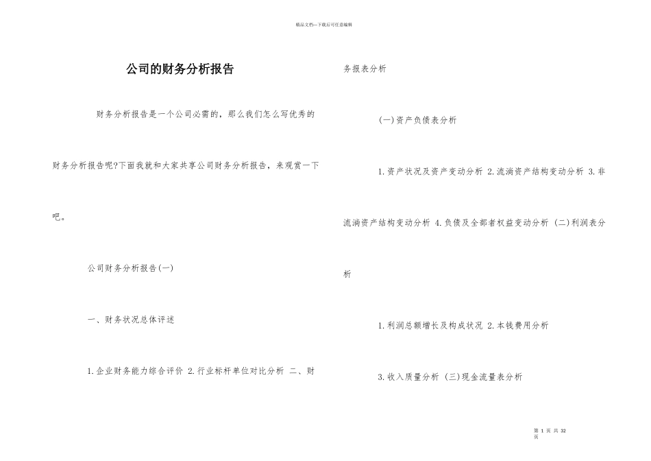 公司的财务分析报告_第1页