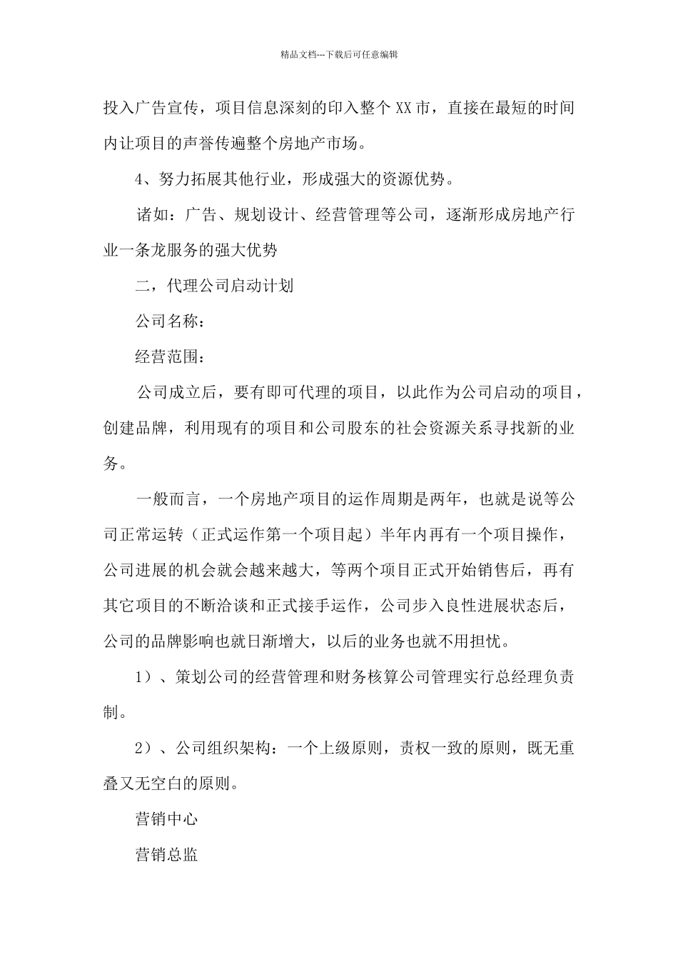 公司组织架构及前期方案_第2页