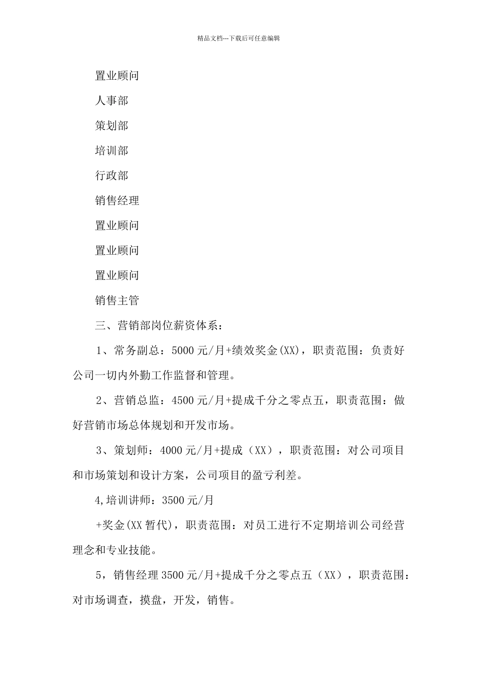 公司组织架构及前期方案_第3页