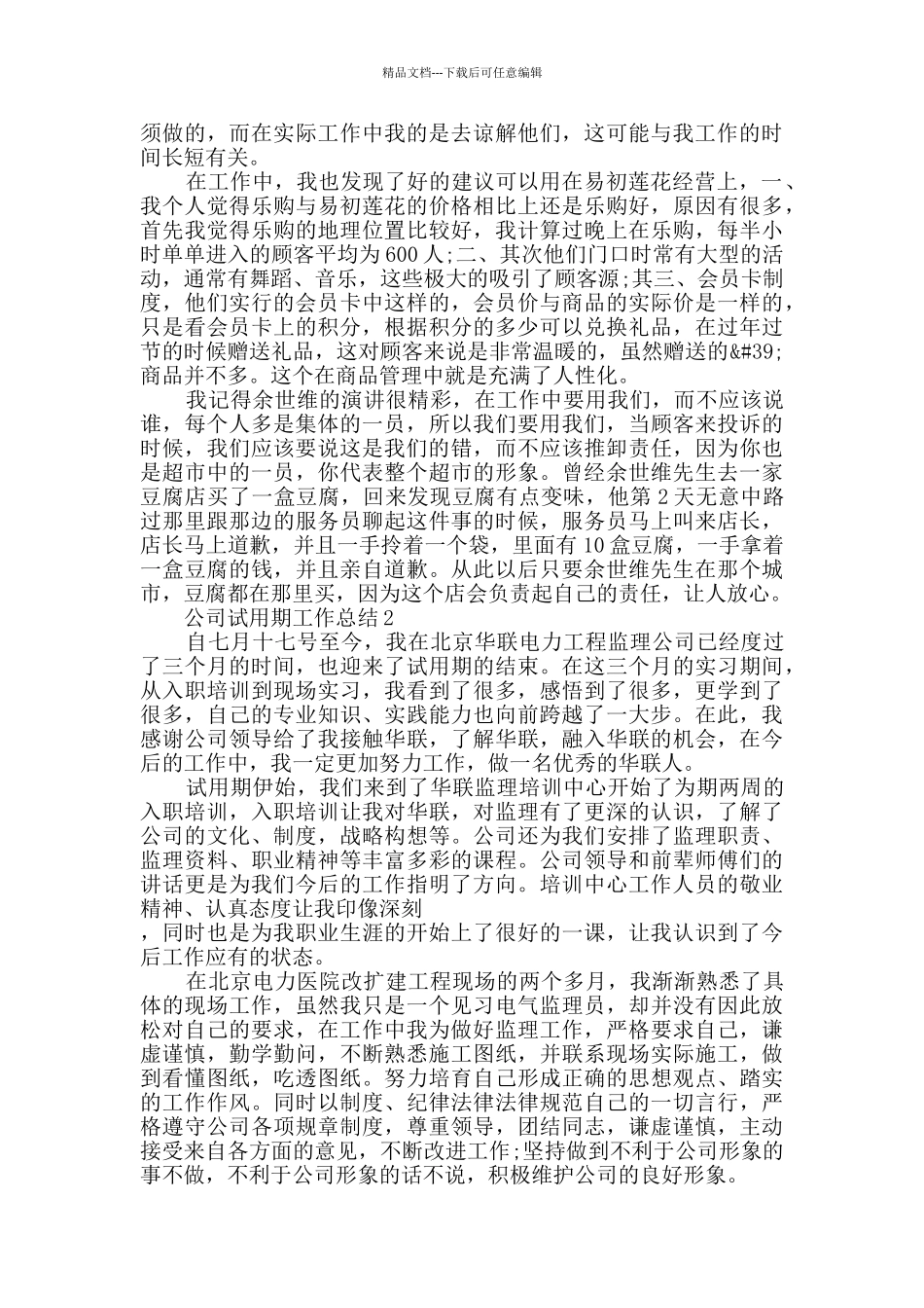 公司试用期工作总结最新范文精选5篇_第2页