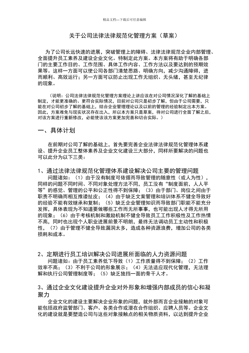 公司规范化管理方案_第1页