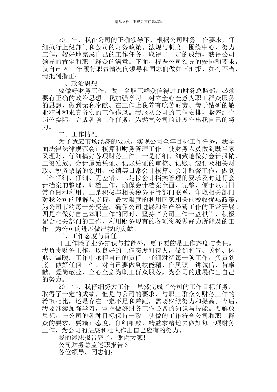 公司财务总监工作述职报告范文5篇_第3页