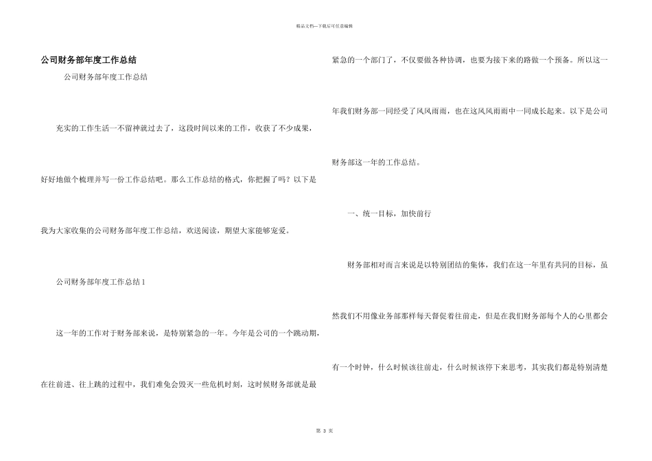 公司财务部年度工作总结_第1页
