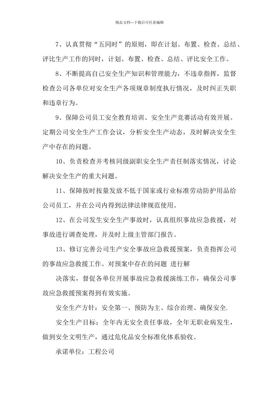 公司责任承诺书集合5篇_第2页