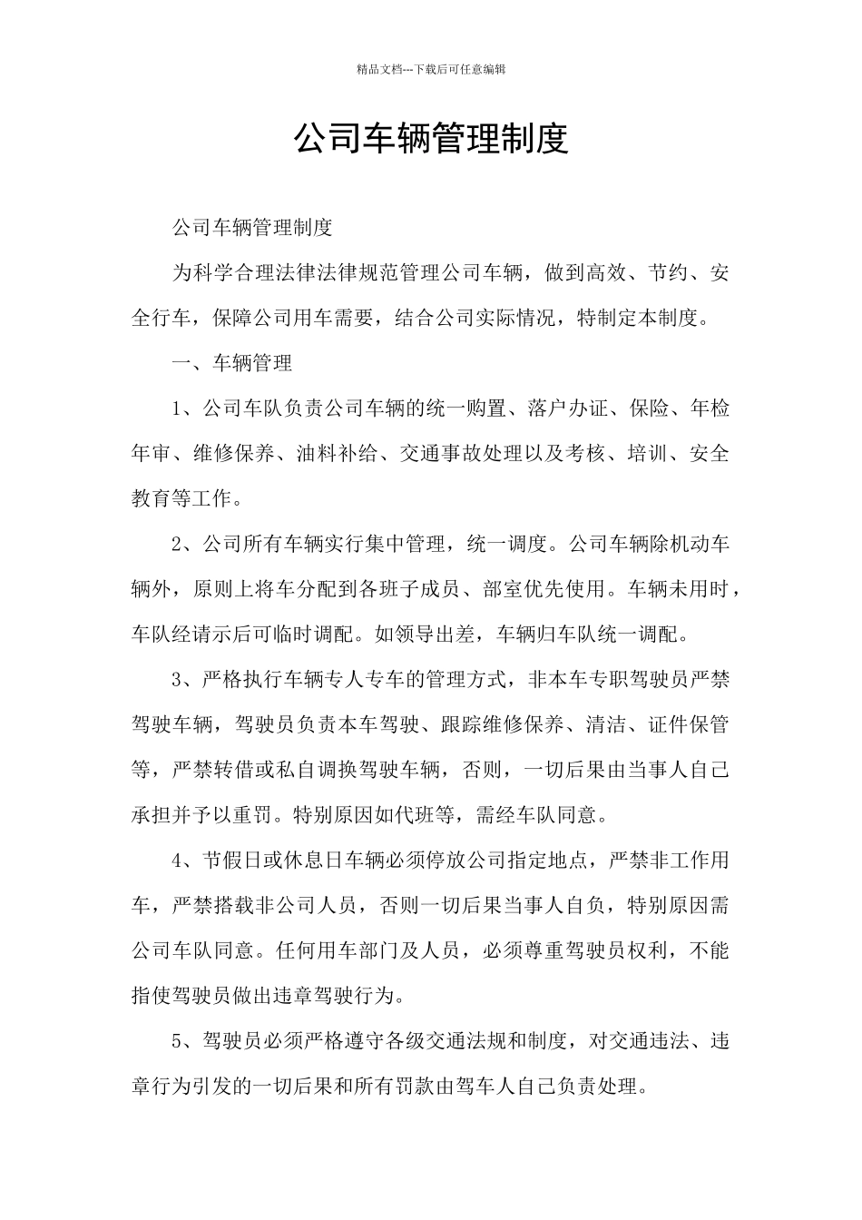 公司车辆管理制度_第1页