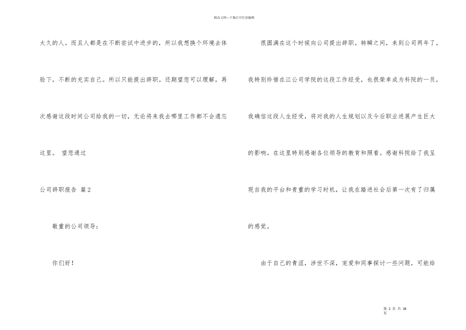 公司辞职报告集合十篇_第2页