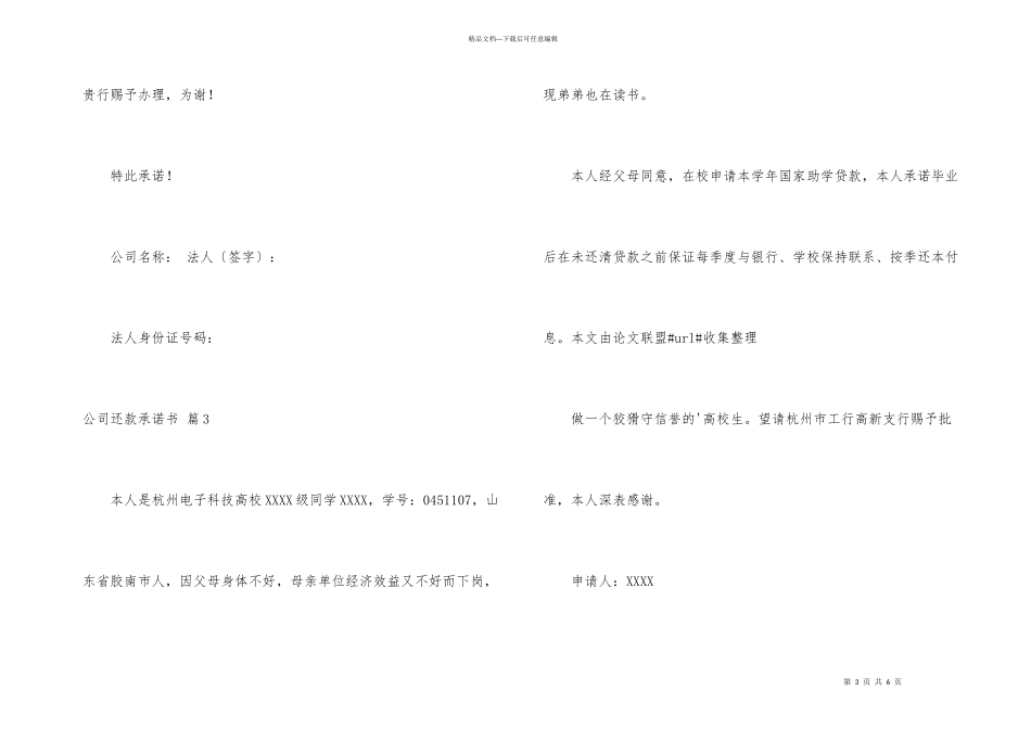 公司还款承诺书六篇_第3页
