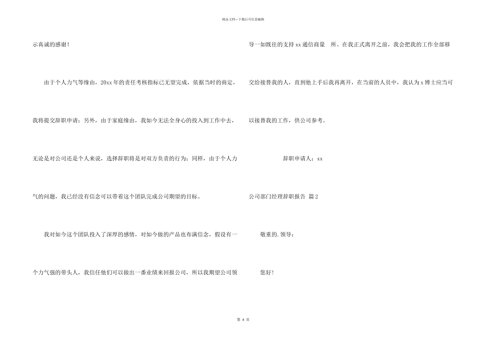 公司部门经理辞职报告三篇_第2页