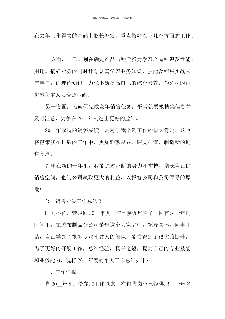 公司销售专员工作总结五篇_第3页