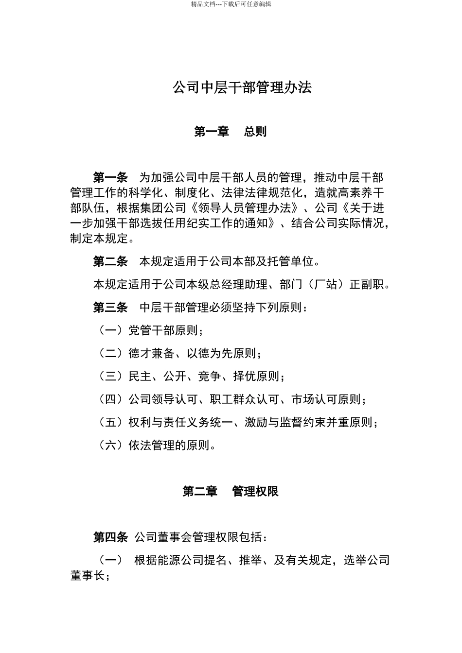 公司领导人员管理办法_第1页