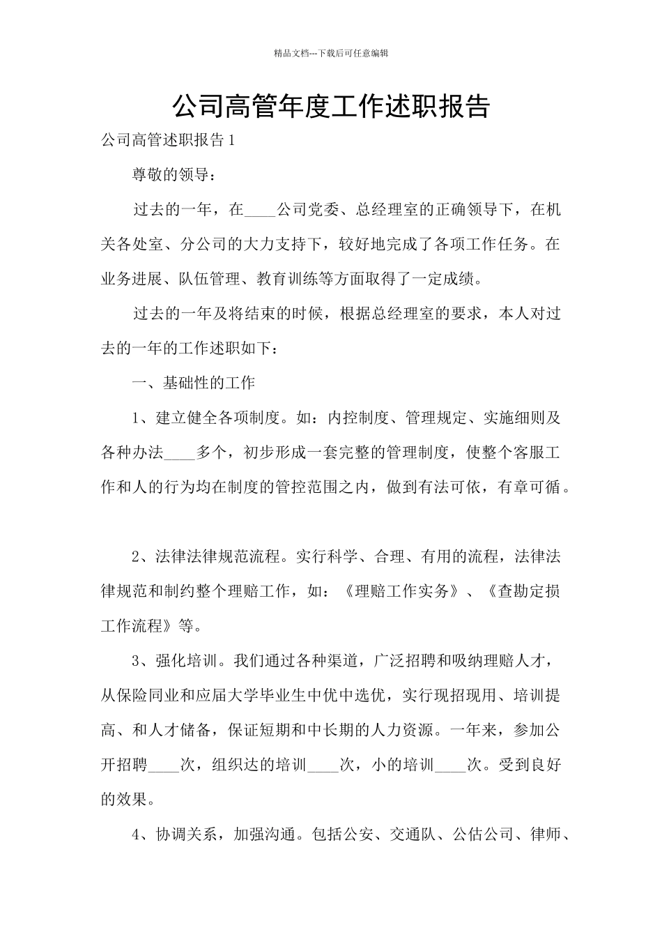 公司高管年度工作述职报告_第1页