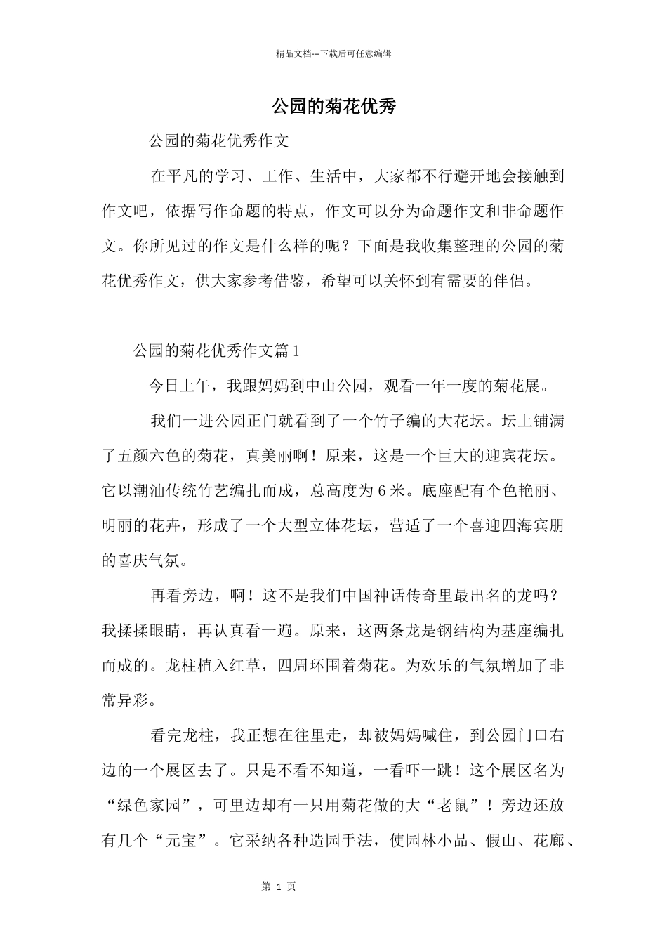 公园的菊花优秀_第1页