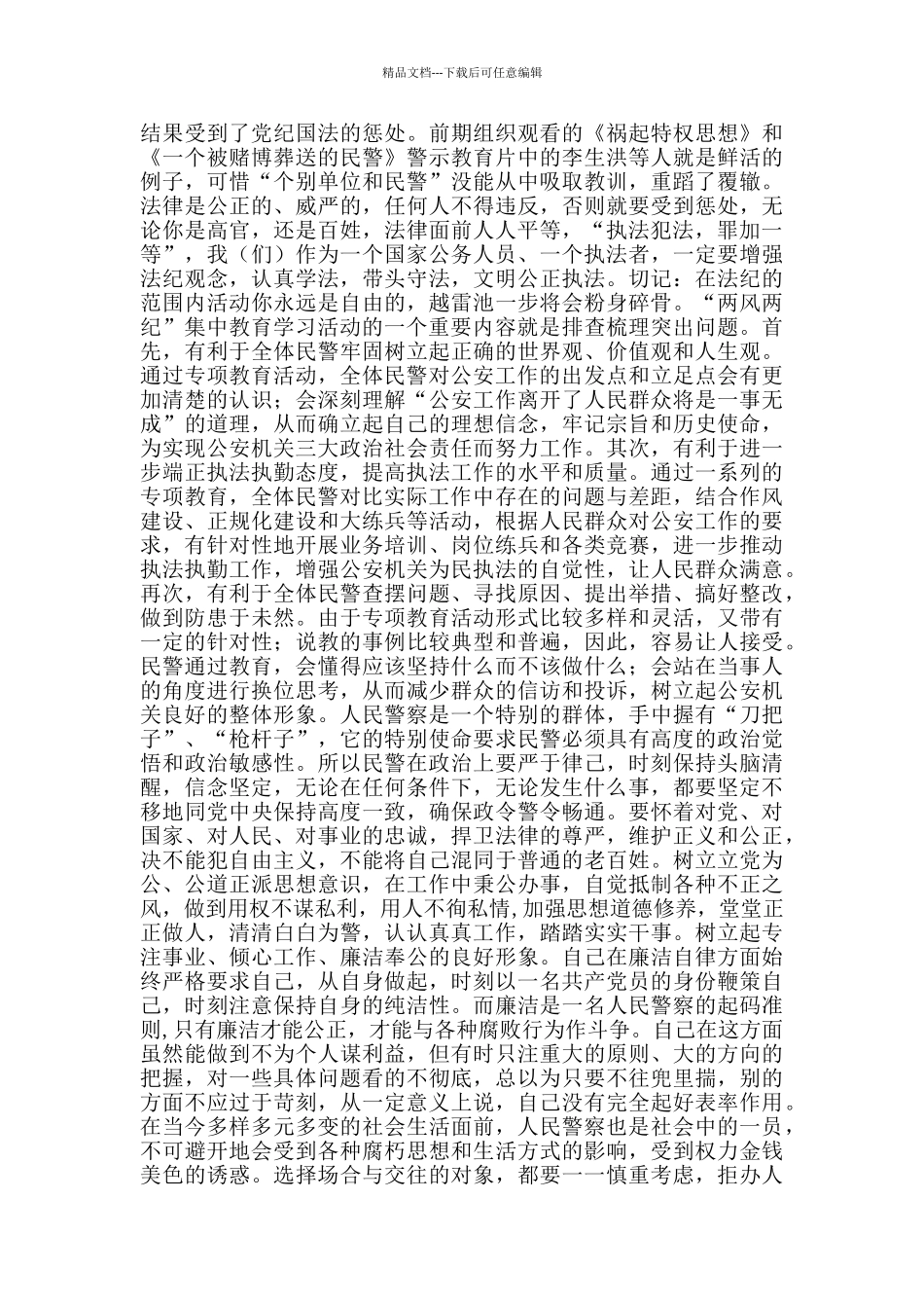 公安警察两风两纪学习心得体会_第2页