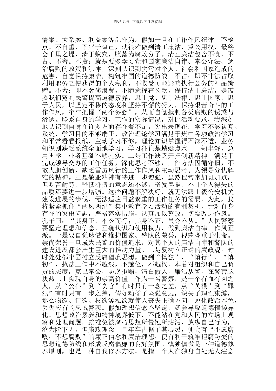 公安警察两风两纪学习心得体会_第3页