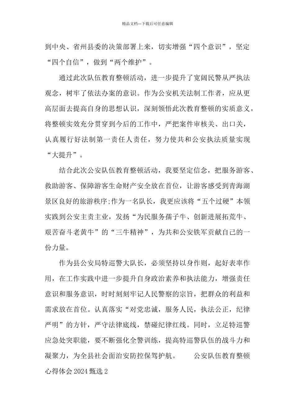 公安队伍教育整顿心得体会2024甄选五篇_第2页
