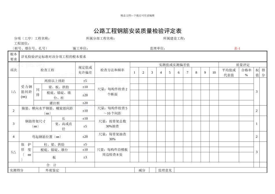 公路桥梁工程质量检验评定表_第2页