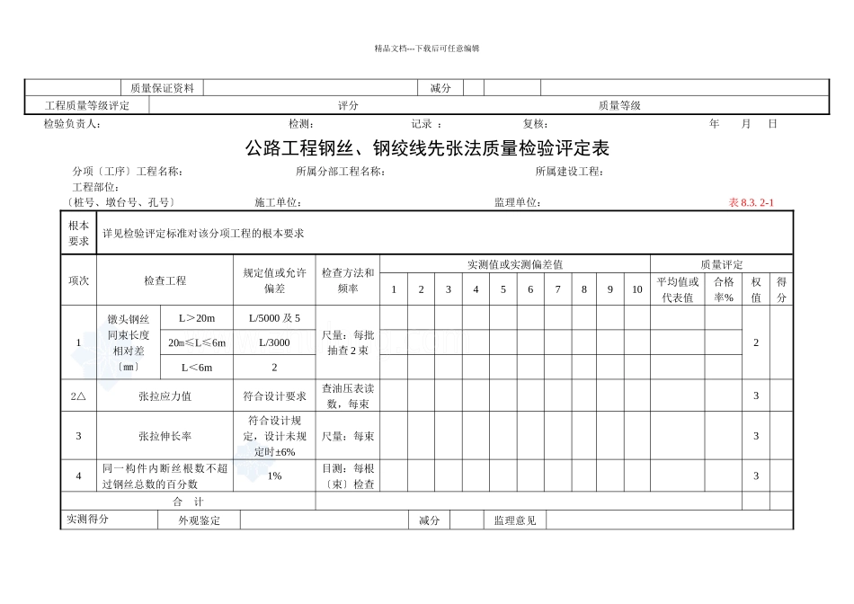 公路桥梁工程质量检验评定表_第3页