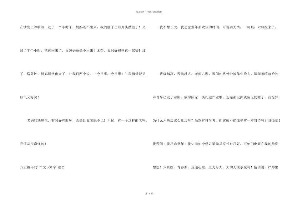 六年级年的300字汇总七篇_第2页