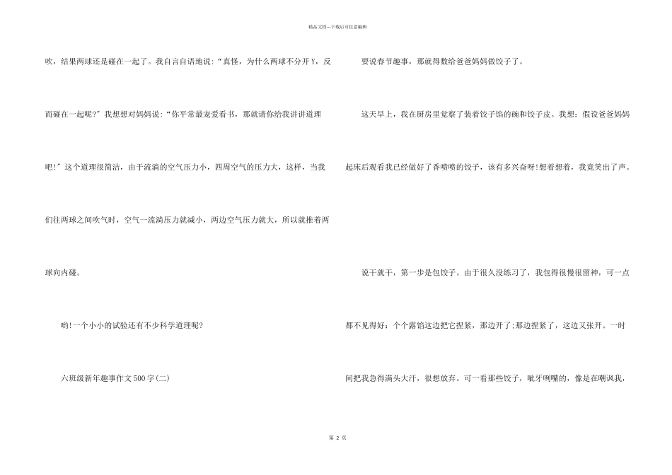 六年级新年趣事500字5篇_第2页