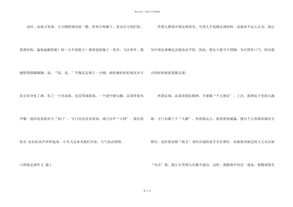 六年级足球汇编十篇_第2页