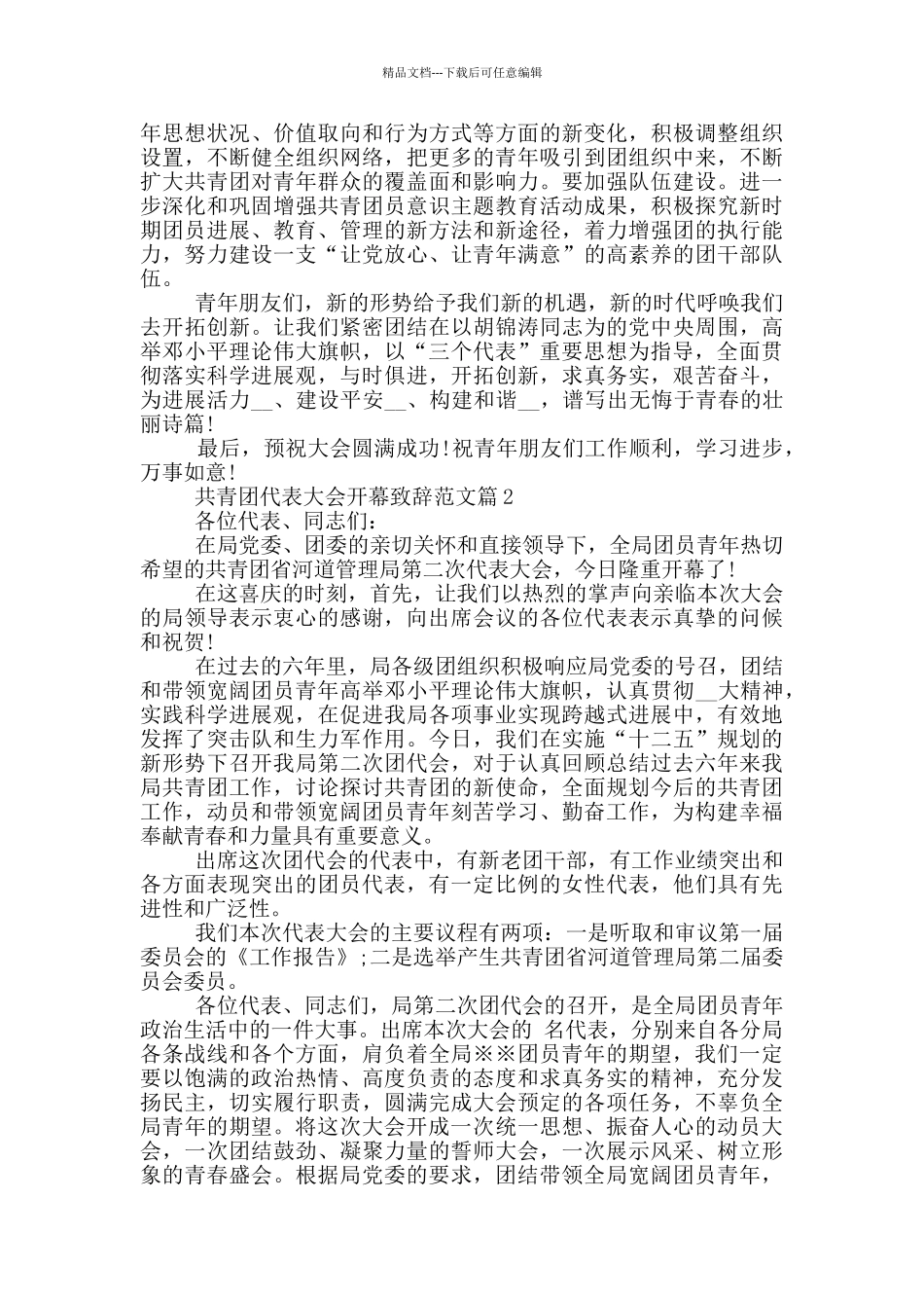 共青团代表大会开幕致辞范文_第3页