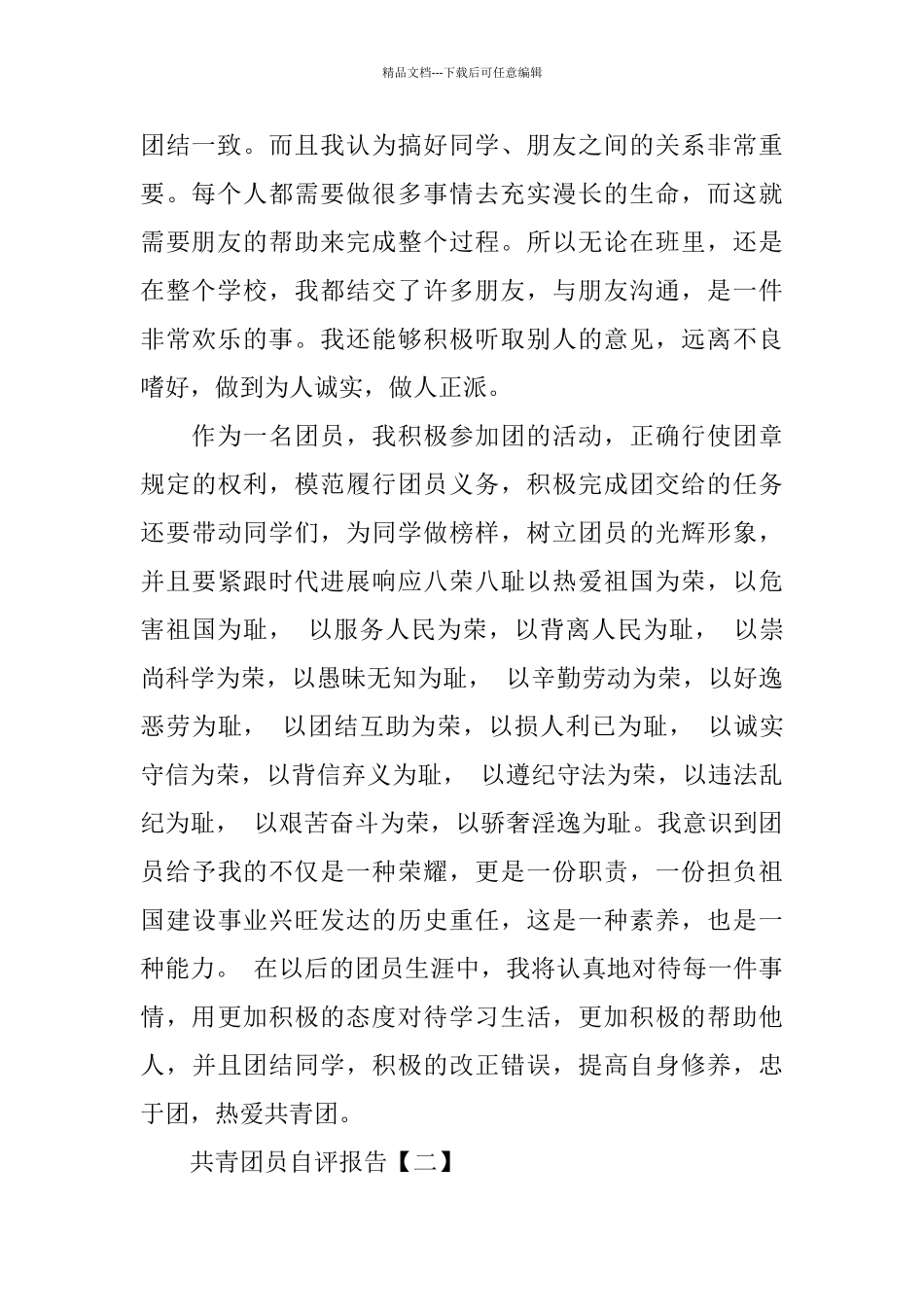 共青团员自评报告范文5篇_第2页